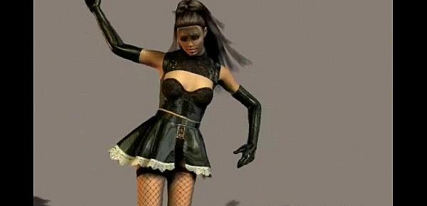  3d virtual French maid teasing in lingerie